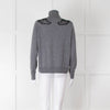 Sandro Grey Turtleneck Jumper with Lace Inserts