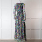 Ridley Multicolour Floral Silk Long Sleeve Tiered Dress
