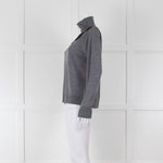 Sandro Grey Turtleneck Jumper with Lace Inserts