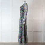 Ridley Multicolour Floral Silk Long Sleeve Tiered Dress