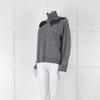 Sandro Grey Turtleneck Jumper with Lace Inserts