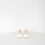 Hogan Cream Canvas H-Stripes Trainers