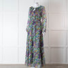 Ridley Multicolour Floral Silk Long Sleeve Tiered Dress