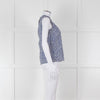 S Max Mara White Blue Cotton Sleeveless Top