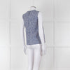 S Max Mara White Blue Cotton Sleeveless Top