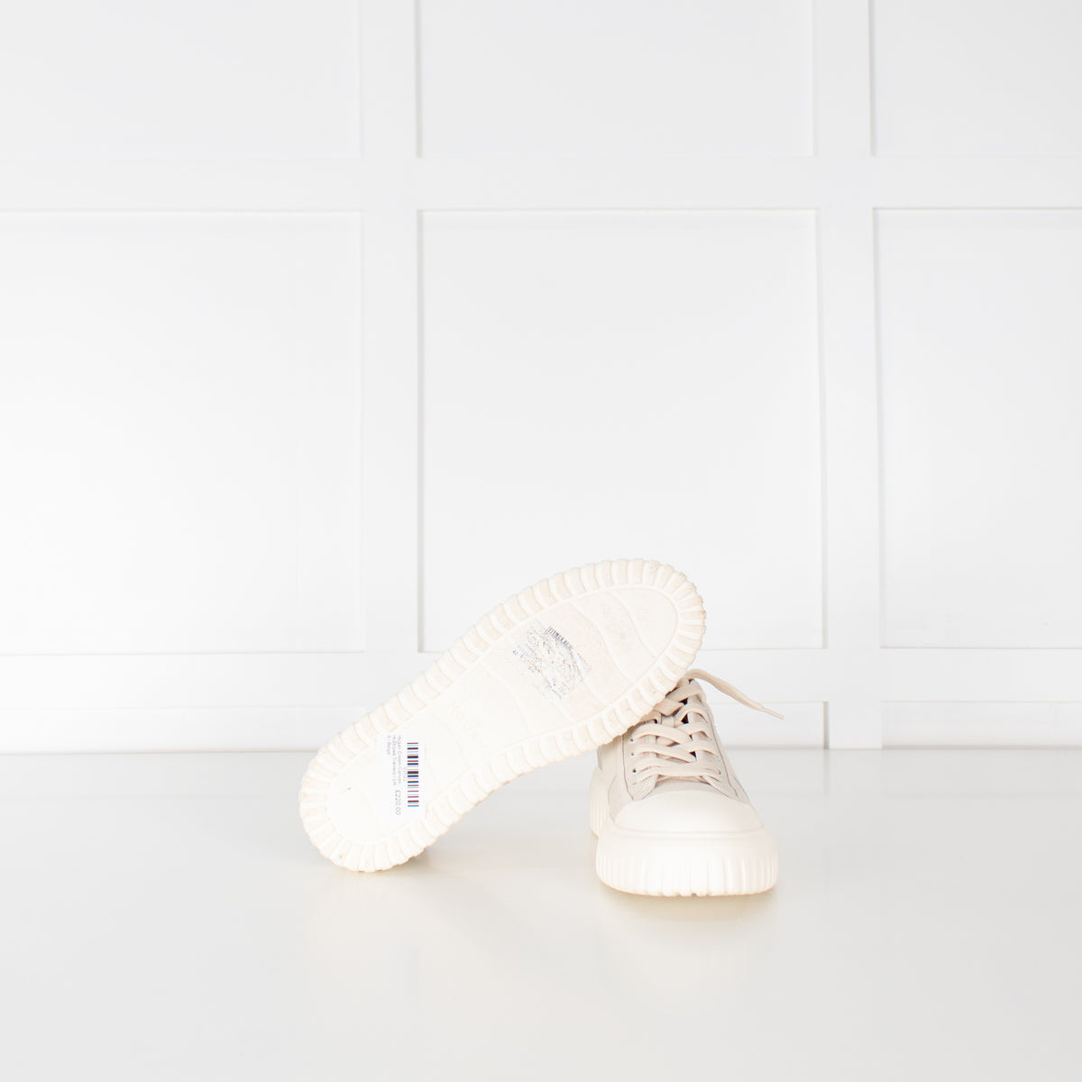 Hogan Cream Canvas H-Stripes Trainers