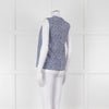 S Max Mara White Blue Cotton Sleeveless Top