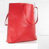 Burberry Red Embossed Leather Large Tote Bag