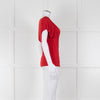 Max Mara Red Cowl Neck Short Sleeve Top