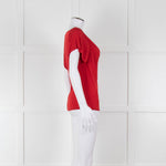 Max Mara Red Cowl Neck Short Sleeve Top