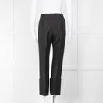 Celine Black Silk & Wool Mix Big Turn Up Trousers