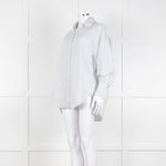 Second Female White Blue Double Pinstripe Long Sleeve Shirt
