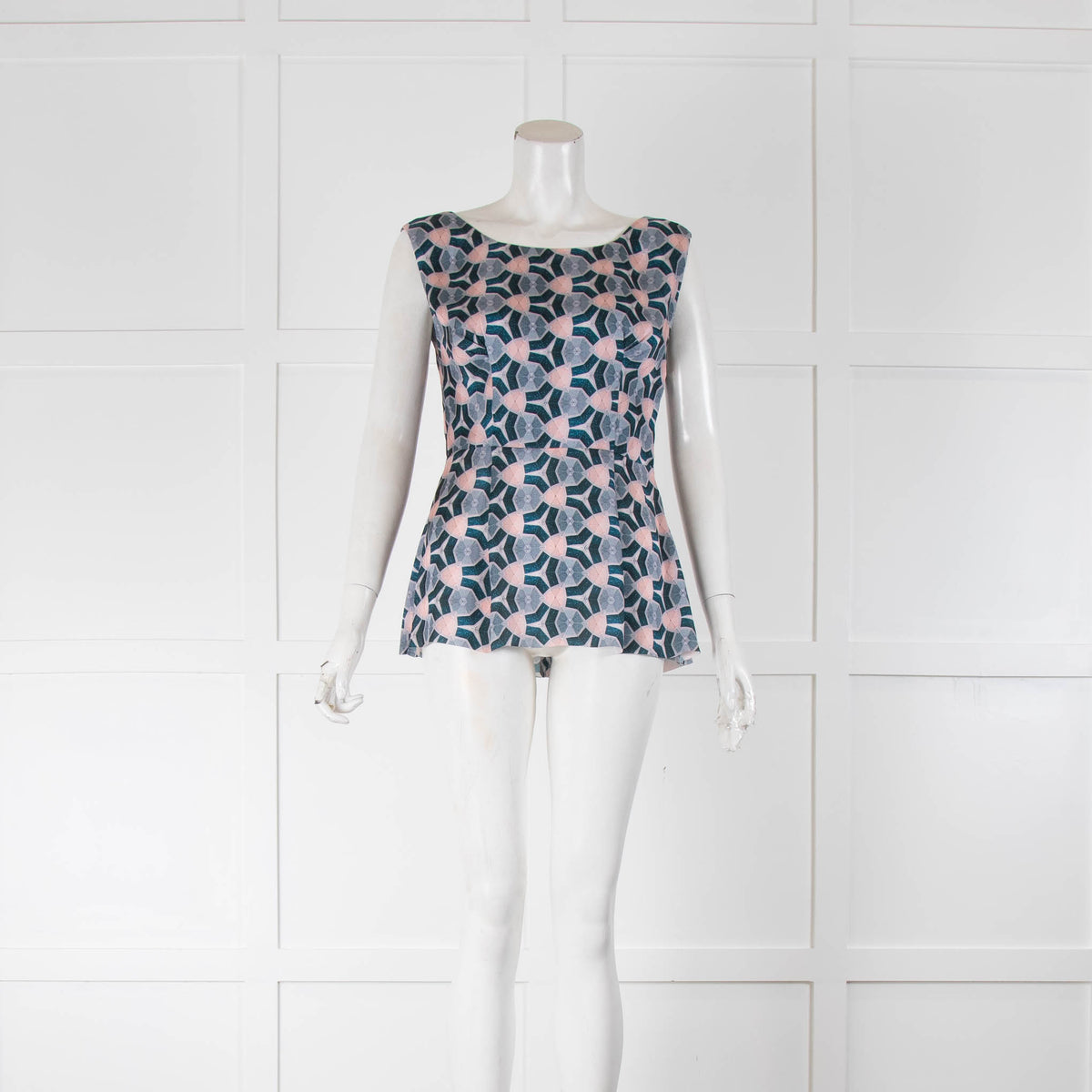 Acne Studios Teal Peach Low Back Sleeveless Top