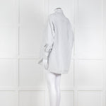 Second Female White Blue Double Pinstripe Long Sleeve Shirt
