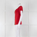 Max Mara Red Cowl Neck Short Sleeve Top