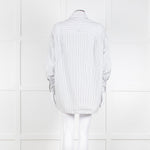 Second Female White Blue Double Pinstripe Long Sleeve Shirt