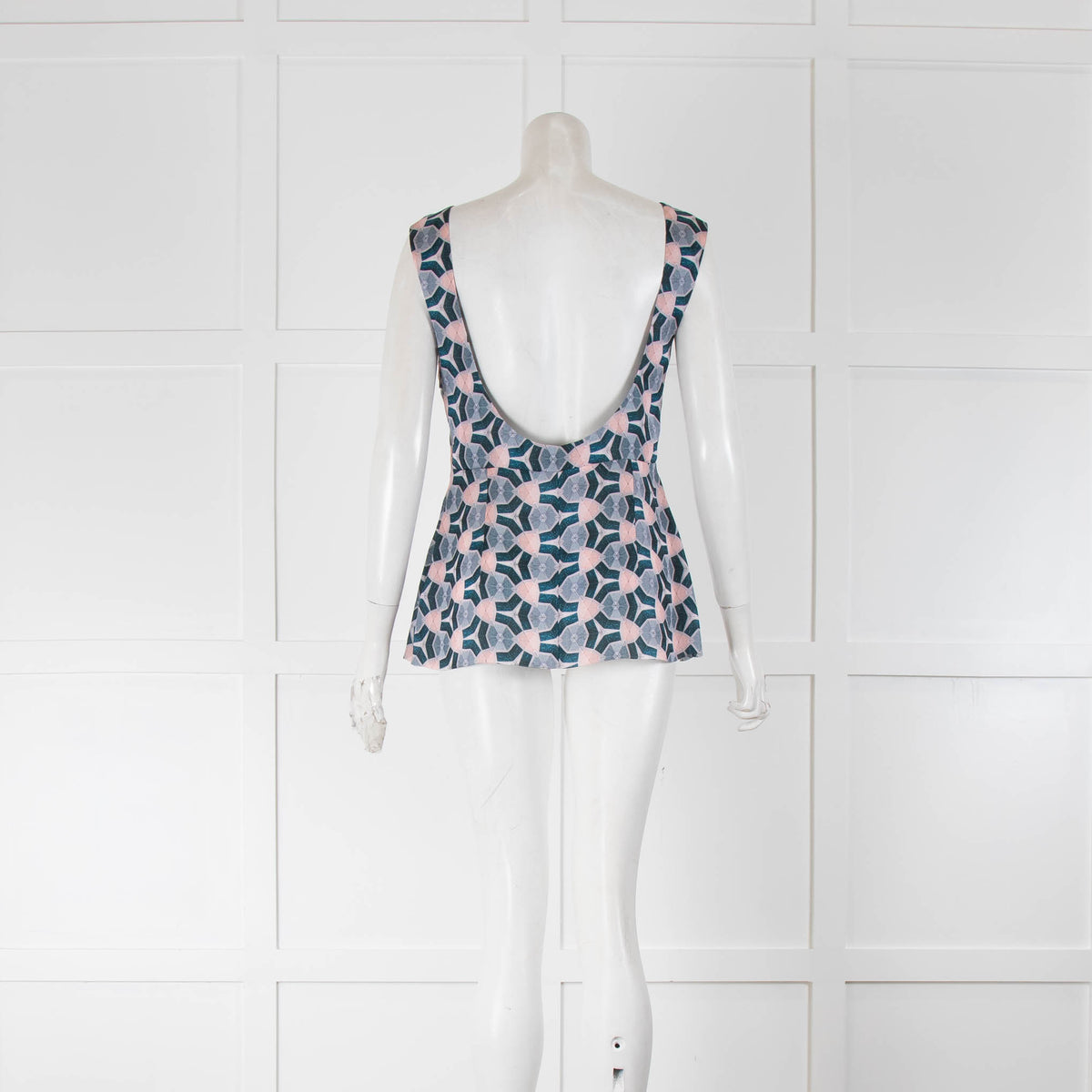 Acne Studios Teal Peach Low Back Sleeveless Top