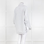 Second Female White Blue Double Pinstripe Long Sleeve Shirt