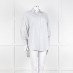 Second Female White Blue Double Pinstripe Long Sleeve Shirt