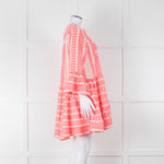 Devotion Twins White Neon Pink Tiered Short Kaftan