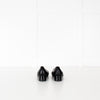 Chanel Black Quilted Block Heel Flats with Scallop Trim