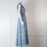 Me + Em White Blue Floral Cotton Sleeveless Maxi Dress