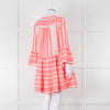 Devotion Twins White Neon Pink Tiered Short Kaftan