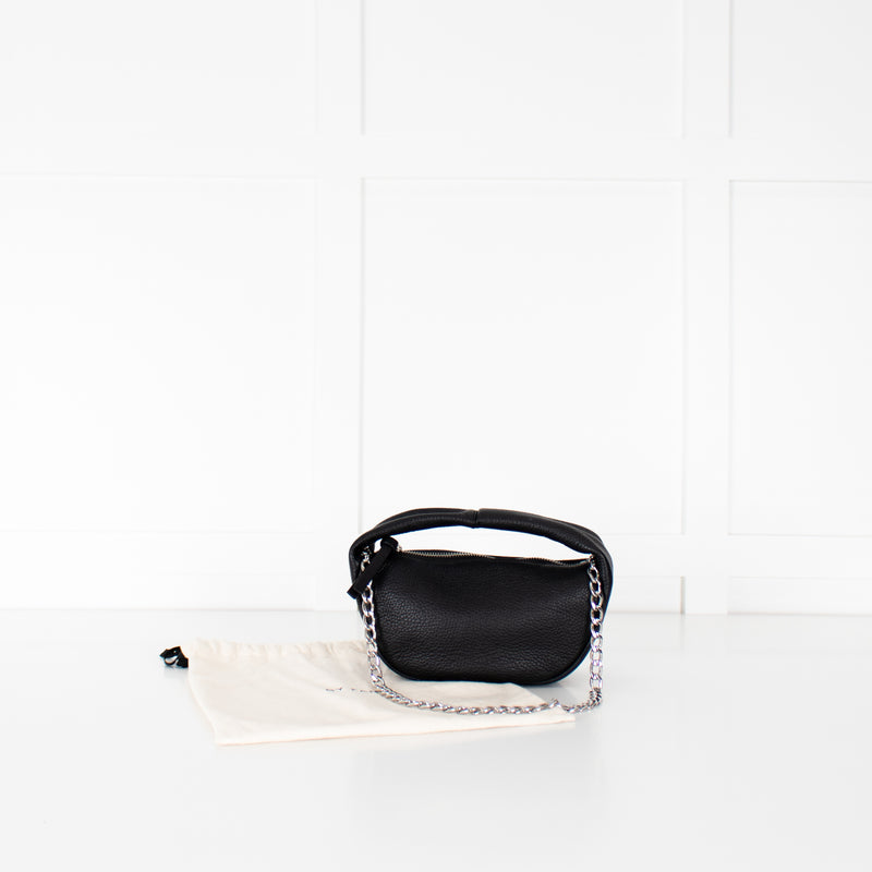 By Far Baby Cush Black Flat Grain Leather Handbag