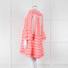 Devotion Twins White Neon Pink Tiered Short Kaftan
