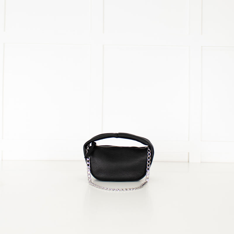 By Far Baby Cush Black Flat Grain Leather Handbag
