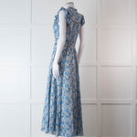 Me + Em White Blue Floral Cotton Sleeveless Maxi Dress