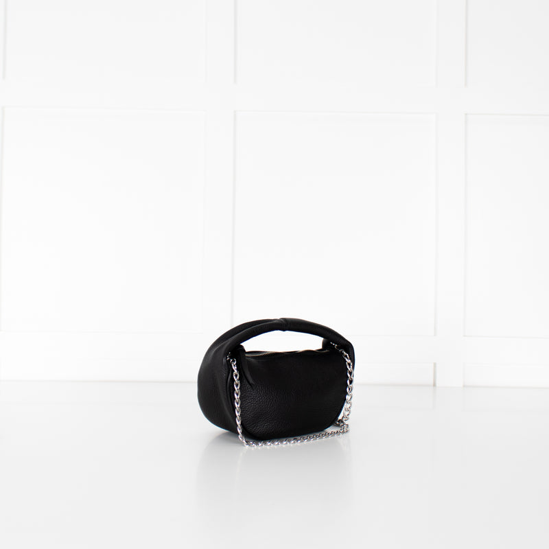 By Far Baby Cush Black Flat Grain Leather Handbag