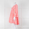 Devotion Twins White Neon Pink Tiered Short Kaftan