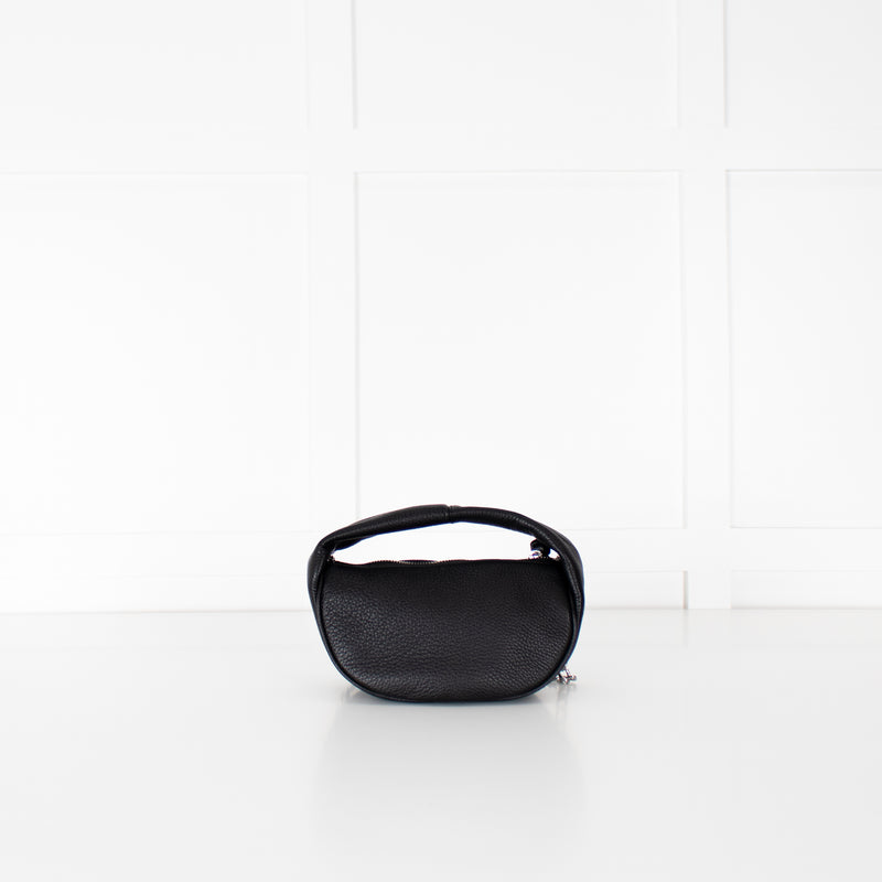 By Far Baby Cush Black Flat Grain Leather Handbag