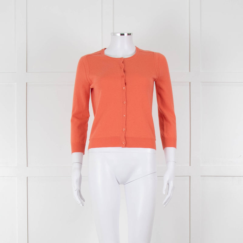 Joseph Orange Cashmere Short Cardigan