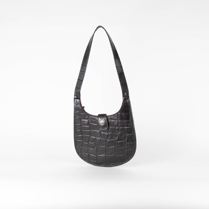 Mulberry Black Croc Small Shoulder Bag