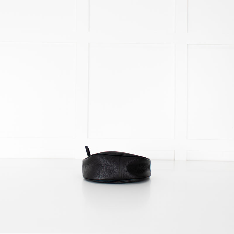 By Far Baby Cush Black Flat Grain Leather Handbag