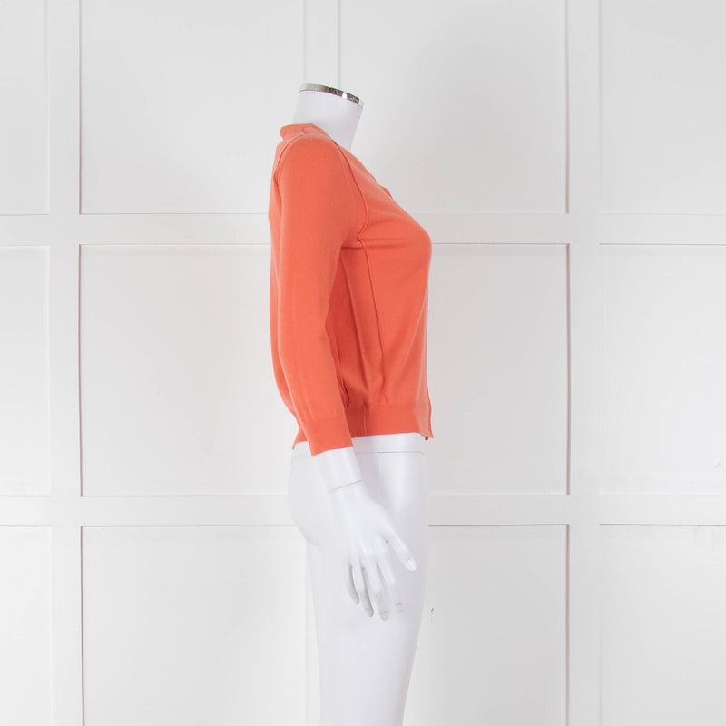 Joseph Orange Cashmere Short Cardigan