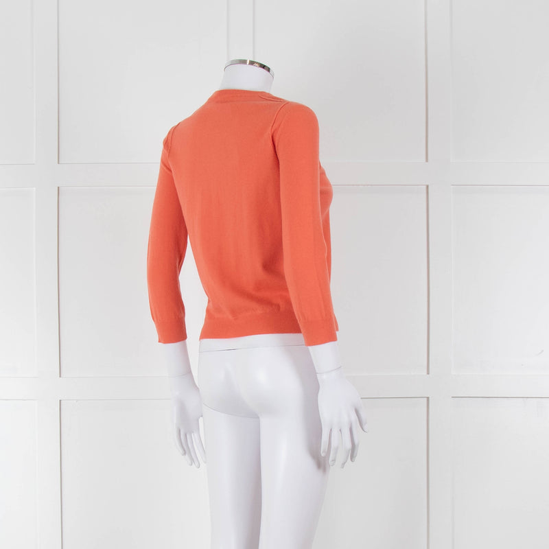 Joseph Orange Cashmere Short Cardigan