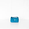 Gianni Versace Teal Hand Held Top Zip Bag