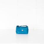 Gianni Versace Teal Hand Held Top Zip Bag