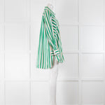 Lee Mathews Green White Striped Shirt