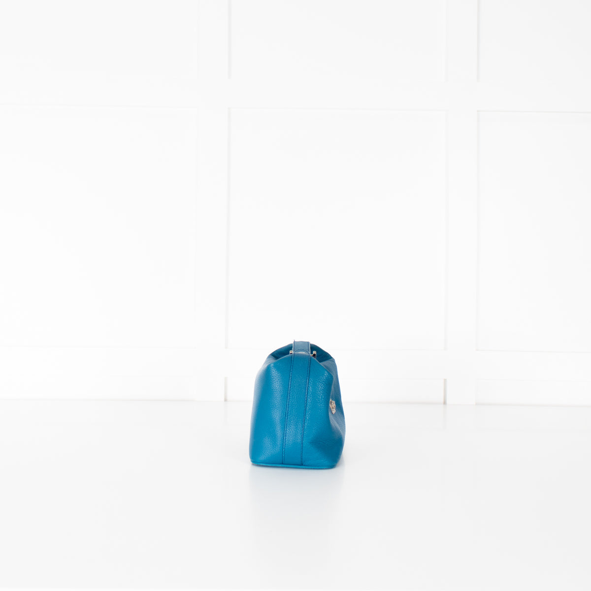 Gianni Versace Teal Hand Held Top Zip Bag