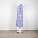 Le Sirenuse Blue and White Cheetah Block Print Dress