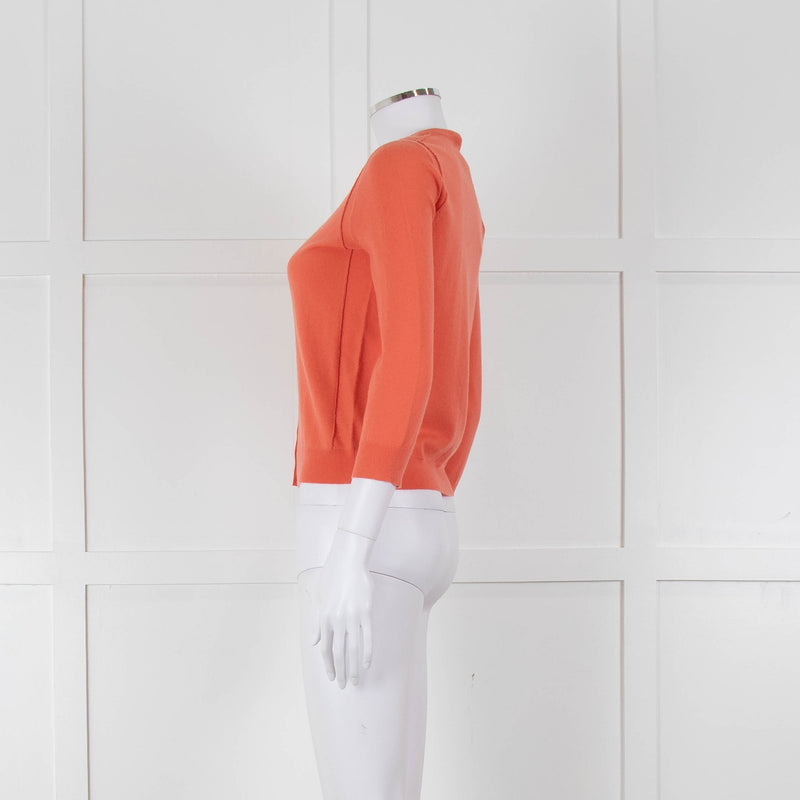 Joseph Orange Cashmere Short Cardigan