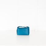 Gianni Versace Teal Hand Held Top Zip Bag