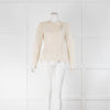 Moncler Cream Embroidered Light Zip Up Jacket