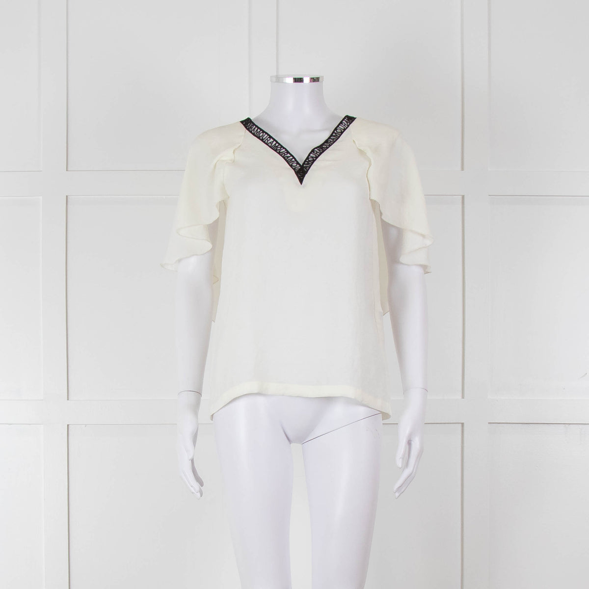 Maje Cream Black Lace  Amour Top