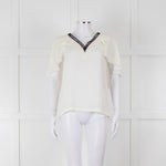 Maje Cream Black Lace  Amour Top