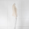 Moncler Cream Embroidered Light Zip Up Jacket